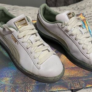 Puma White Sneakers with Transparent Soles